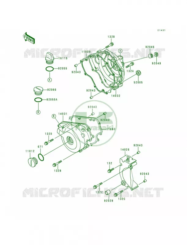Engine Covers Kawasaki MOTOS 250 1999 Ninja 250R  EX250-F13