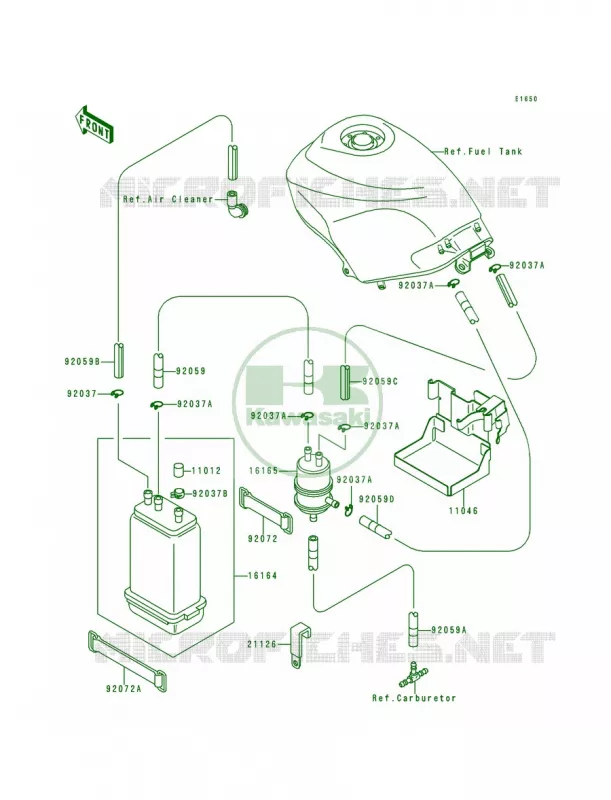 Fuel Evaporative System Kawasaki MOTOS 250 1999 Ninja 250R  EX250-F13