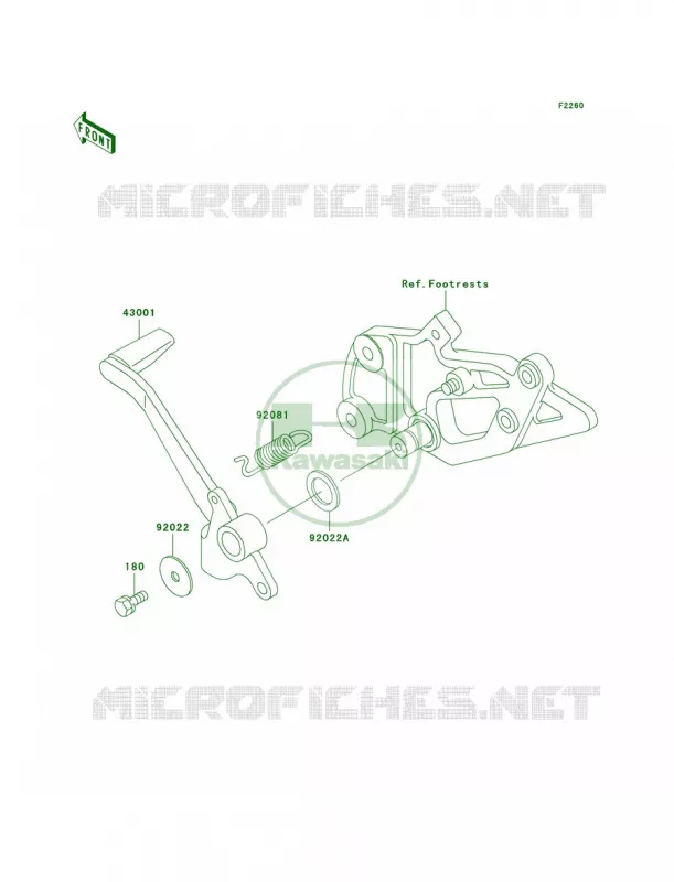 Brake PedalTorque Link Kawasaki MOTOS 500 1999 Ninja 500R  EX500-D6