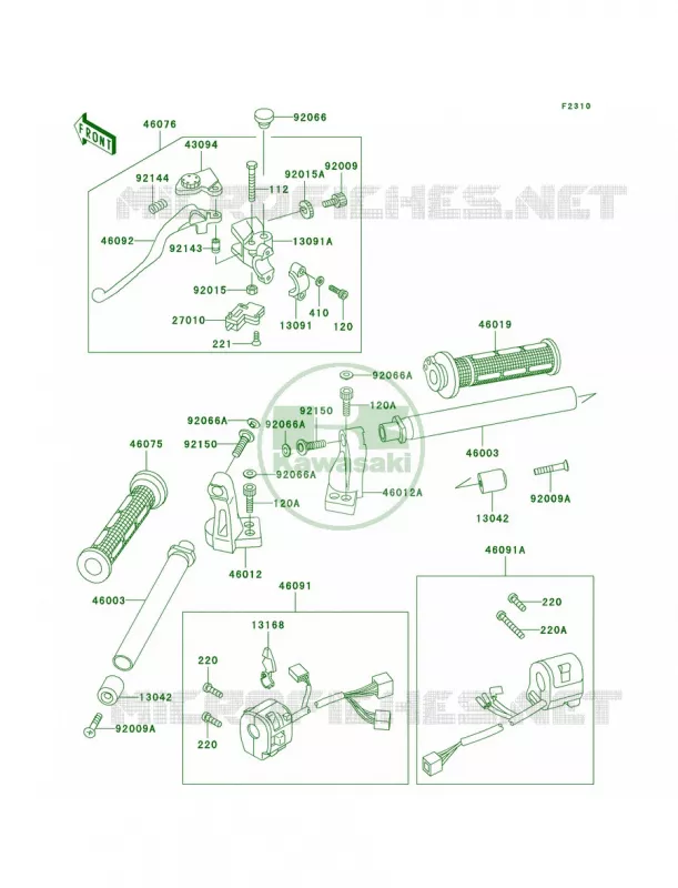 Handlebar Kawasaki MOTOS 500 1999 Ninja 500R  EX500-D6