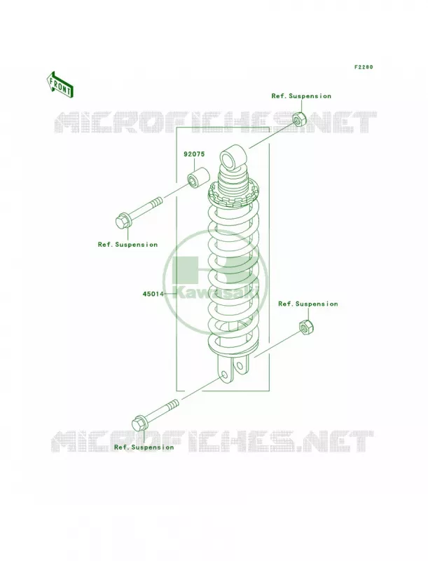 Shock Absorbers Kawasaki MOTOS 500 1999 Ninja 500R  EX500-D6