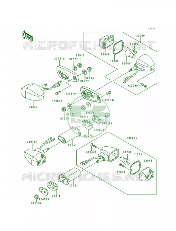 Turn Signals Kawasaki MOTOS 250 1998 Ninja 250R  EX250-F12