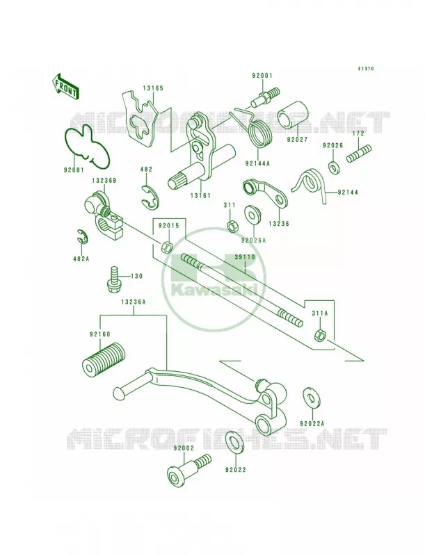 Gear Change Mechanism Kawasaki MOTOS 500 1998 Ninja 500R  EX500-D5