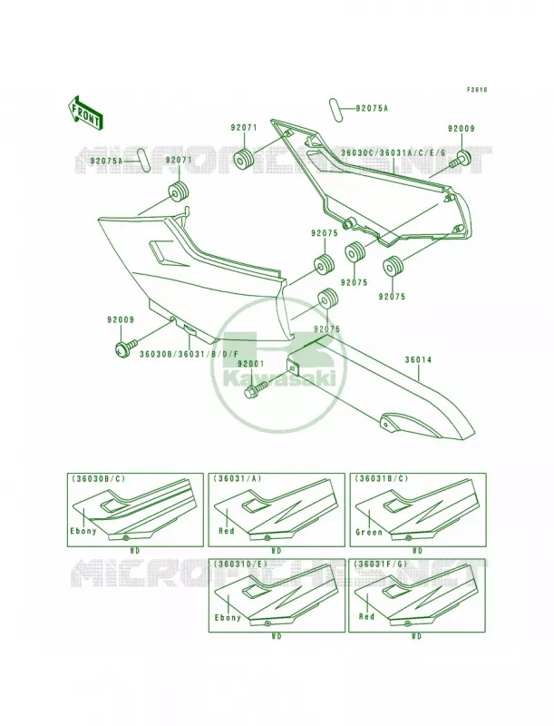 Side CoversChain Cover Kawasaki MOTOS 250 1997 Ninja 250R  EX250-F11