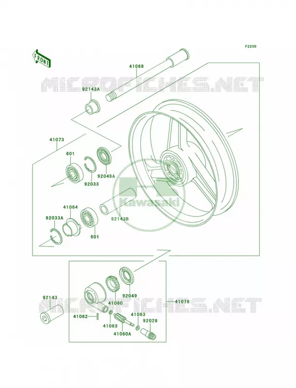 Front Wheel Kawasaki MOTOS 1100 1997 GPZ 1100  ZX1100-E3