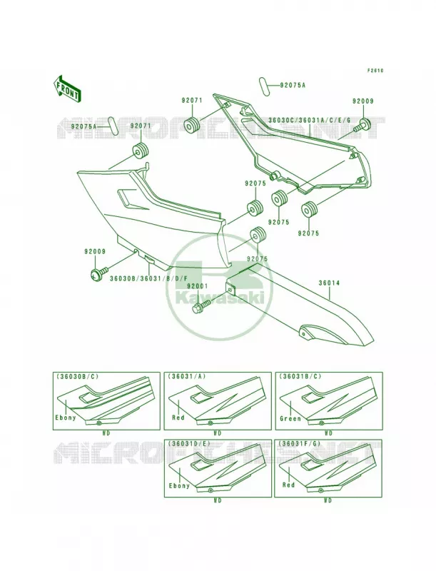 Side CoversChain Cover Kawasaki MOTOS 250 1996 Ninja 250R  EX250-F10