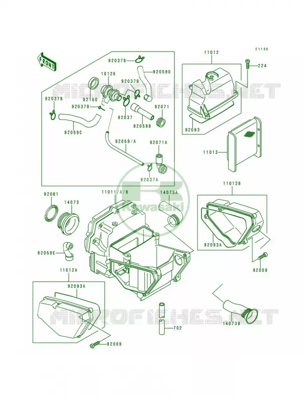 Air Cleaner Kawasaki MOTOS 500 1996 Ninja 500  EX500-D3