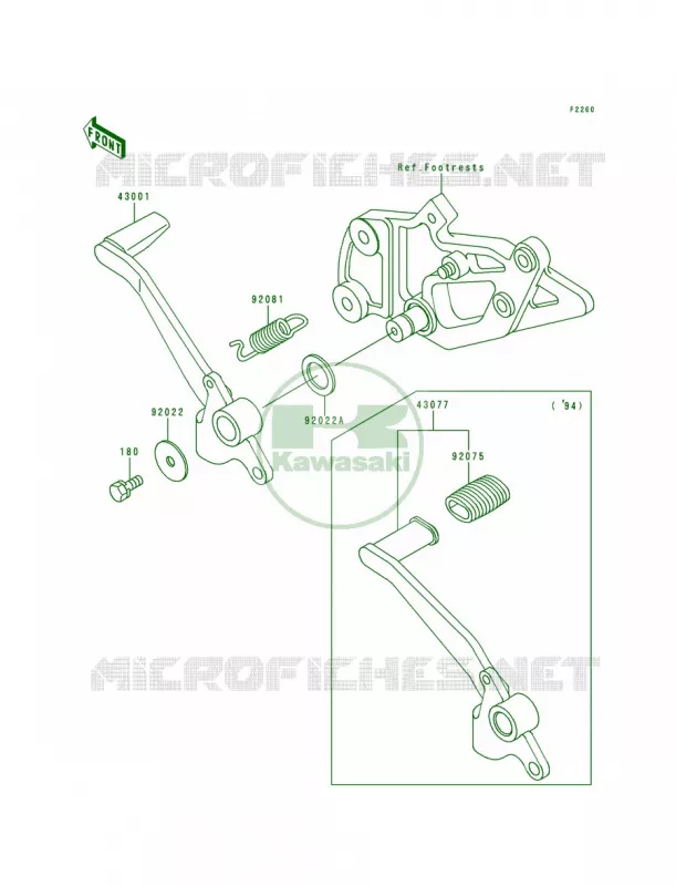 Brake PedalTorque Link Kawasaki MOTOS 500 1996 Ninja 500  EX500-D3
