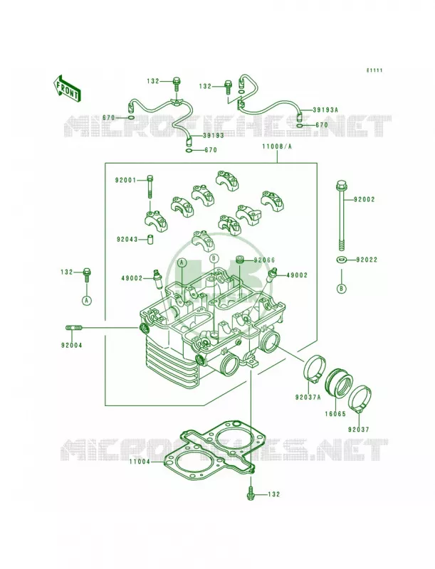 Cylinder Head Kawasaki MOTOS 500 1996 Ninja 500  EX500-D3