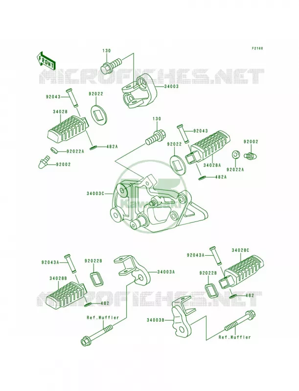 Footrests Kawasaki MOTOS 500 1996 Ninja 500  EX500-D3