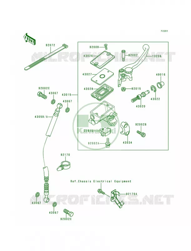 Front Master Cylinder Kawasaki MOTOS 500 1996 Ninja 500  EX500-D3