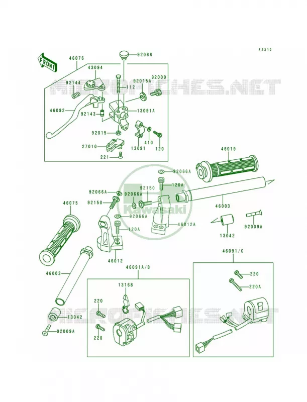 Handlebar Kawasaki MOTOS 500 1996 Ninja 500  EX500-D3