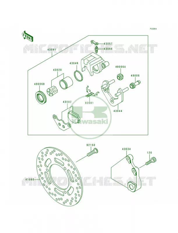 Rear Brake Kawasaki MOTOS 500 1996 Ninja 500  EX500-D3