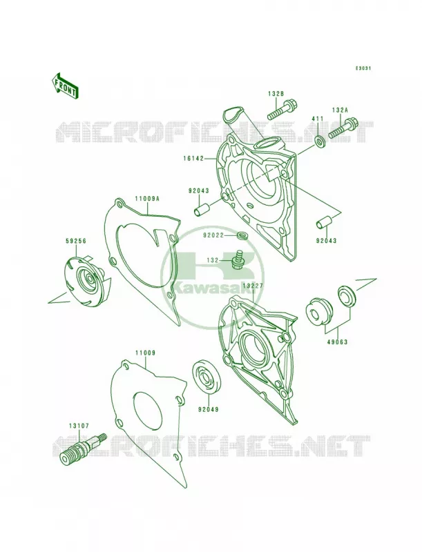 Water Pump Kawasaki MOTOS 500 1996 Ninja 500  EX500-D3