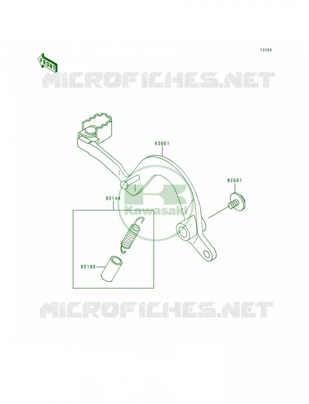 Brake Pedal Kawasaki MOTOS 200 1996 KDX200  KDX200-H2