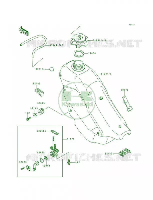 Fuel Tank Kawasaki MOTOS 200 1996 KDX200  KDX200-H2