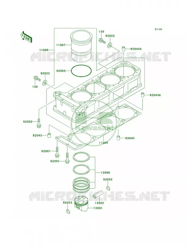 CylinderPistons Kawasaki MOTOS 1100 1996 GPZ 1100  ZX1100-E2