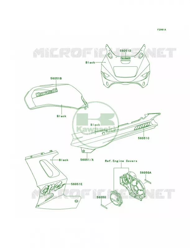 Decals BlackZX1100-E2 Kawasaki MOTOS 1100 1996 GPZ 1100  ZX1100-E2