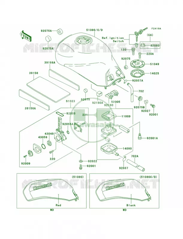Fuel Tank ZX1100-E2E3 Kawasaki MOTOS 1100 1996 GPZ 1100  ZX1100-E2