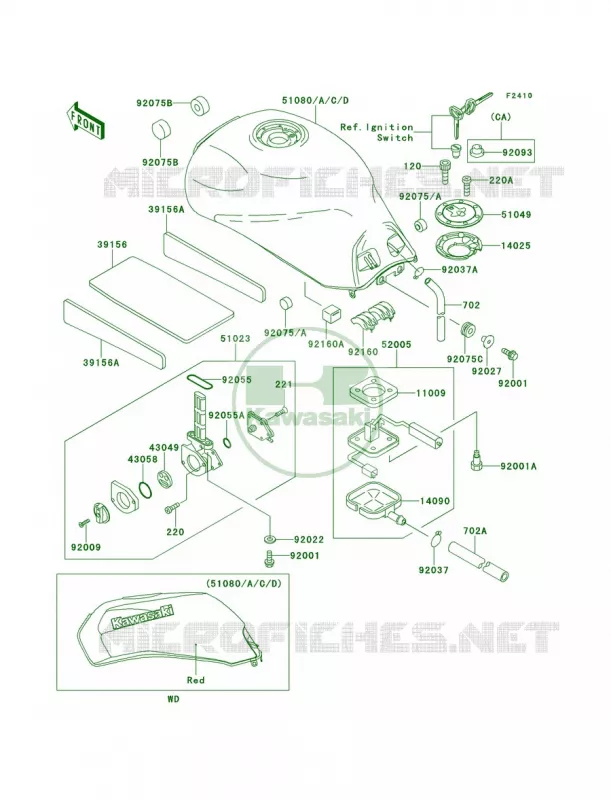 Fuel TankZX1100-E1 Kawasaki MOTOS 1100 1996 GPZ 1100  ZX1100-E2