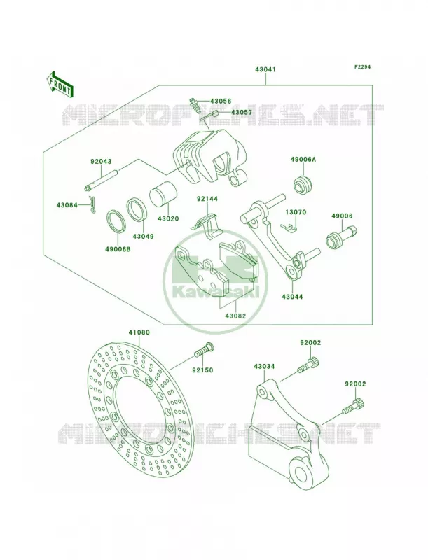 Rear Brake Kawasaki MOTOS 1100 1996 GPZ 1100  ZX1100-E2
