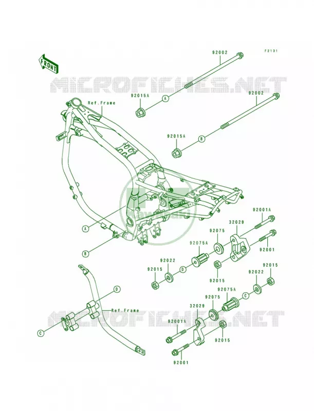 Frame Fittings Kawasaki MOTOS 1100 1996 GPZ 1100 ABS  ZX1100-F1