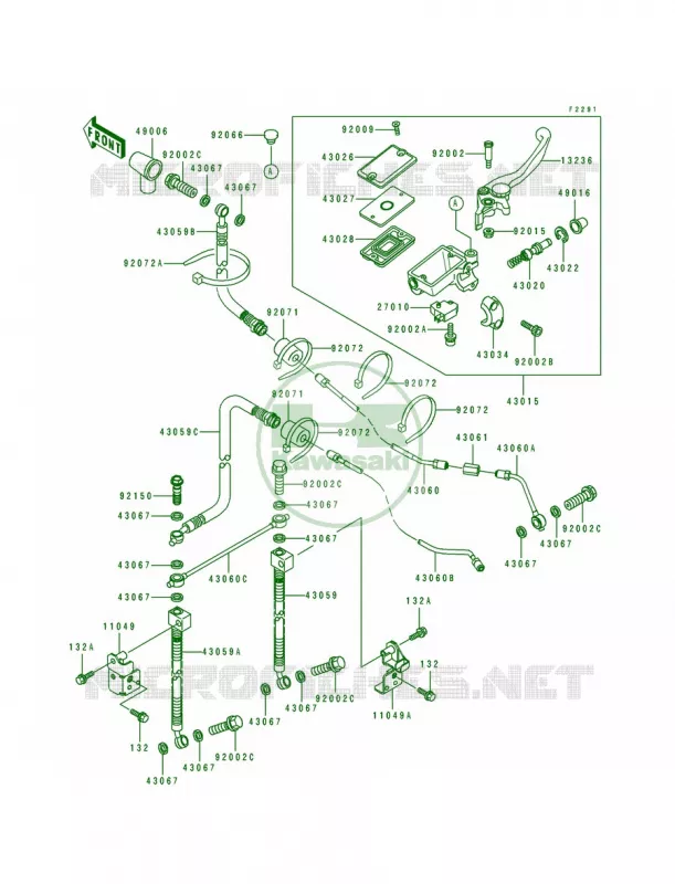 Front Master Cylinder Kawasaki MOTOS 1100 1996 GPZ 1100 ABS  ZX1100-F1