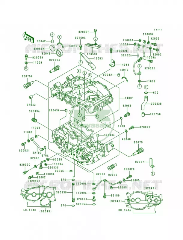 Crankcase Kawasaki MOTOS 500 1995 Ninja 500  EX500-D2