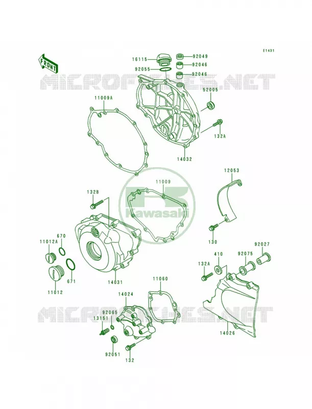 Engine Covers Kawasaki MOTOS 500 1995 Ninja 500  EX500-D2