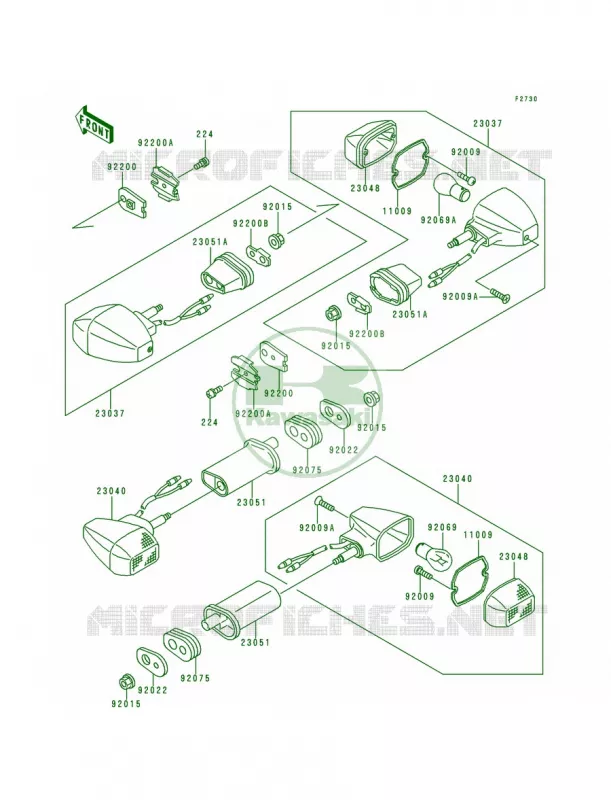 Turn Signals Kawasaki MOTOS 500 1995 Ninja 500  EX500-D2