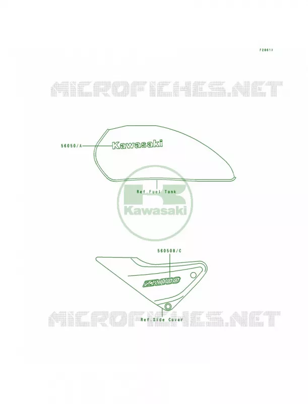 DecalsZR1100-A2A3A4 Kawasaki MOTOS 1100 1995 ZR1100 Zephyr  ZR1100-A4