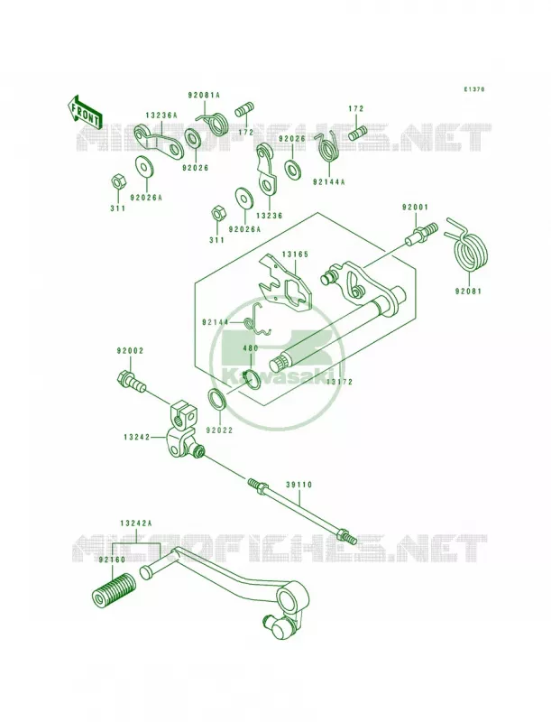 Gear Change Mechanism Kawasaki MOTOS 1100 1995 ZR1100 Zephyr  ZR1100-A4