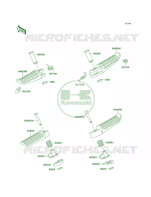 Footrests Kawasaki MOTOS 1100 1995 GPZ 1100  ZX1100-E1