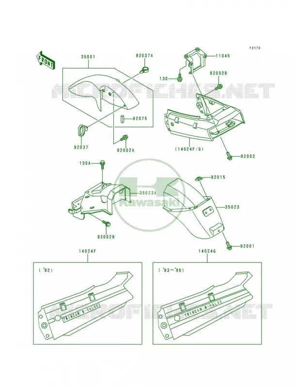 Fenders Kawasaki MOTOS 250 1994 Ninja 250R  EX250-F8