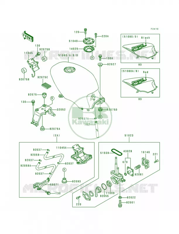 Fuel TankEX500-D1 Kawasaki MOTOS 500 1994 Ninja 500  EX500-D1