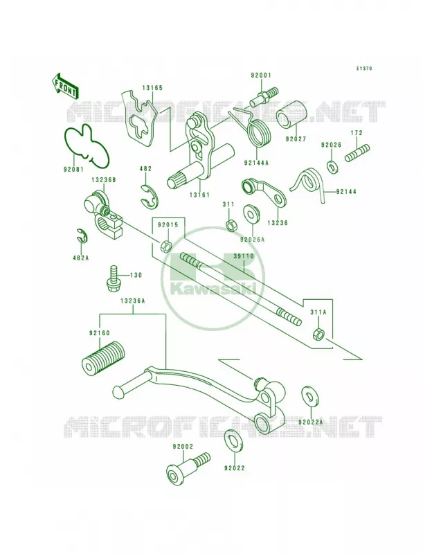 Gear Change Mechanism Kawasaki MOTOS 500 1994 Ninja 500  EX500-D1