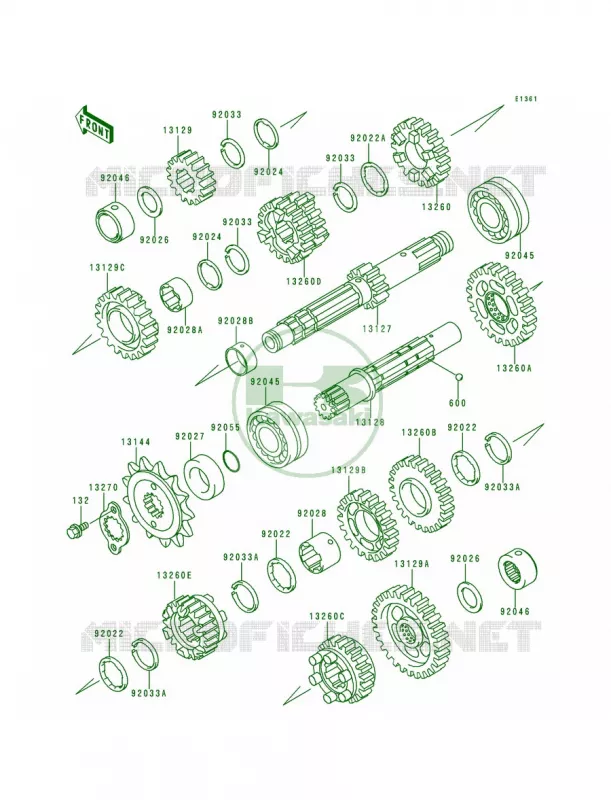 Transmission Kawasaki MOTOS 500 1994 Ninja 500  EX500-D1