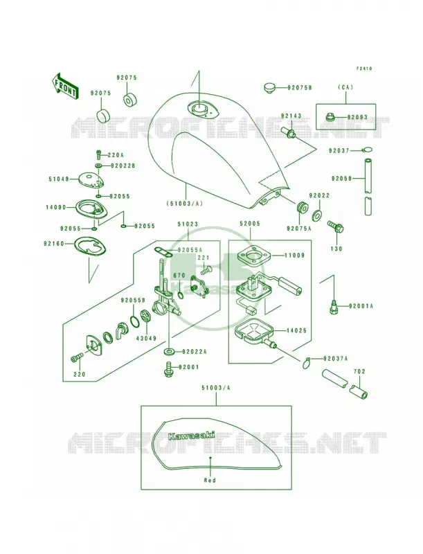 Fuel Tank Kawasaki MOTOS 1100 1994 ZR1100 Zephyr  ZR1100-A3