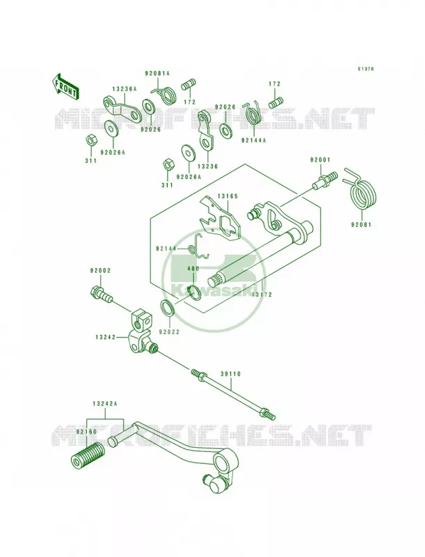 Gear Change Mechanism Kawasaki MOTOS 1100 1994 ZR1100 Zephyr  ZR1100-A3