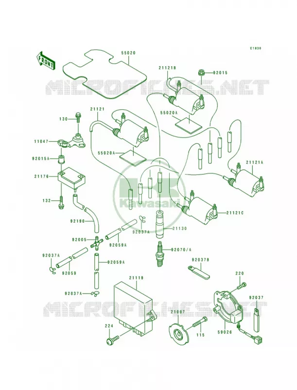 Ignition System Kawasaki MOTOS 1100 1994 ZR1100 Zephyr  ZR1100-A3