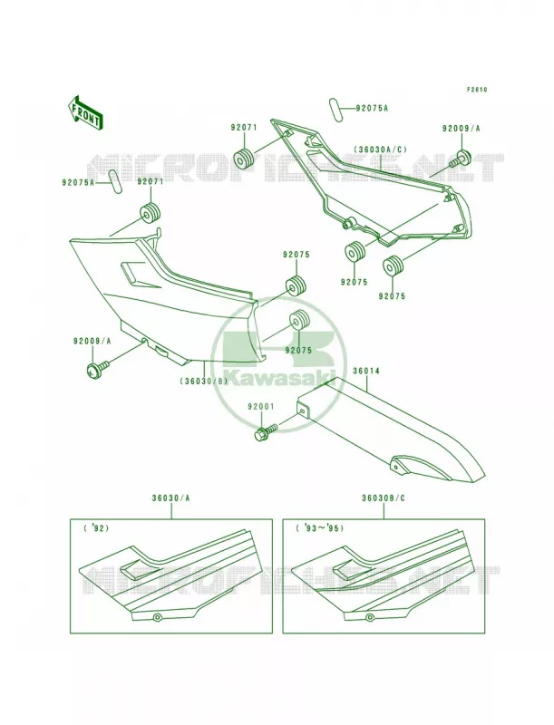 Side CoversChain Cover Kawasaki MOTOS 250 1993 Ninja 250R  EX250-F7