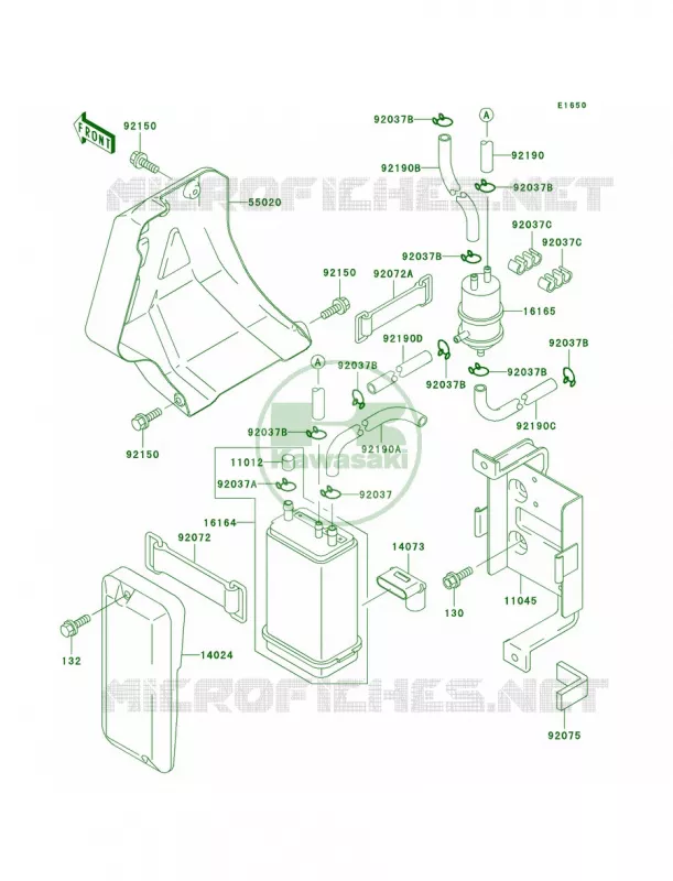 Fuel Evaporative System Kawasaki MOTOS 650 1996 KLX650   KLX650-C4