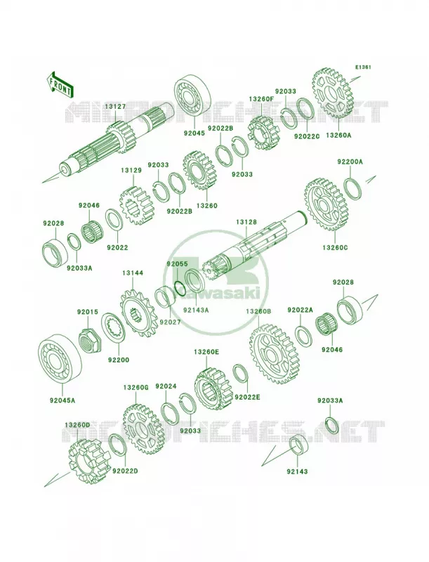 Transmission Kawasaki MOTOS 650 1996 KLX650   KLX650-C4