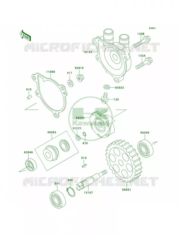 Water Pump Kawasaki MOTOS 650 1996 KLX650   KLX650-C4