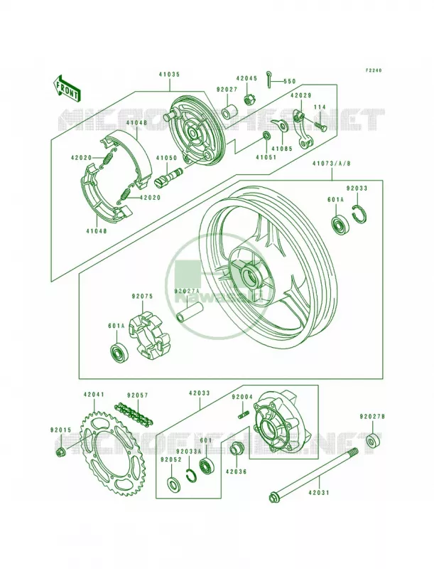 Rear WheelChainCoupling Kawasaki MOTOS 500 1993 EX500  EX500-A7