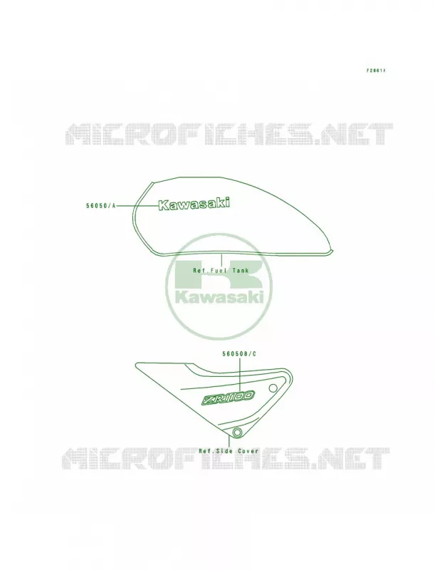 DecalsZR1100-A2A3A4 Kawasaki MOTOS 1100 1993 ZR1100 Zephyr  ZR1100-A2
