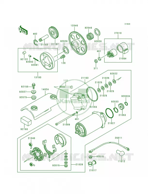 Starter Motor Kawasaki MOTOS 750 1993 Zephyr 750  ZR750-C3
