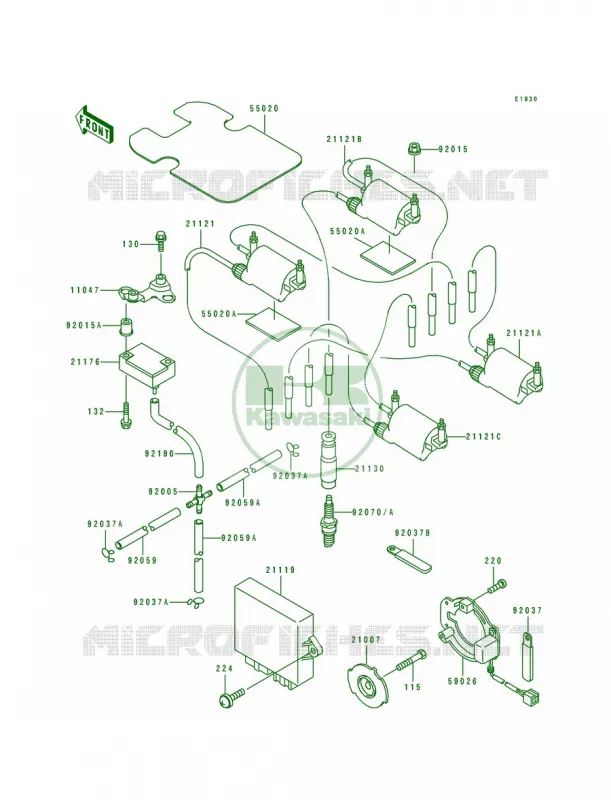 Ignition System Kawasaki MOTOS 1100 1992 ZR1100 Zephyr  ZR1100-A1