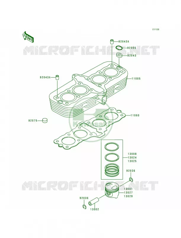 CylinderPiston Kawasaki MOTOS 750 1992 Zephyr 750  ZR750-C2