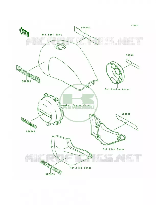 DecalZR750-C3 Kawasaki MOTOS 750 1992 Zephyr 750  ZR750-C2